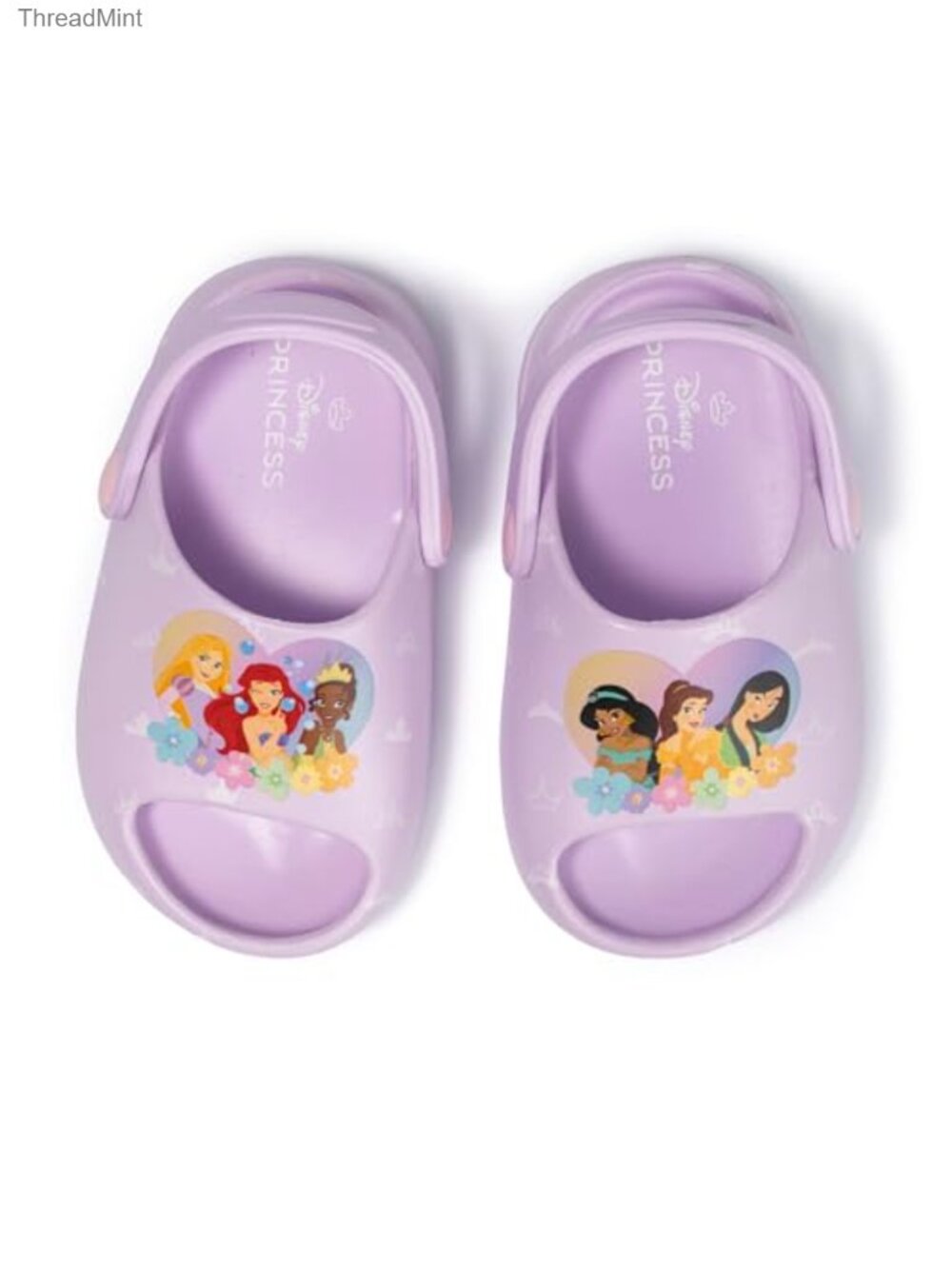 Toddler Girls Disney Princess Open-Toe Clog Sandals EVA Foam Adjustable Strap